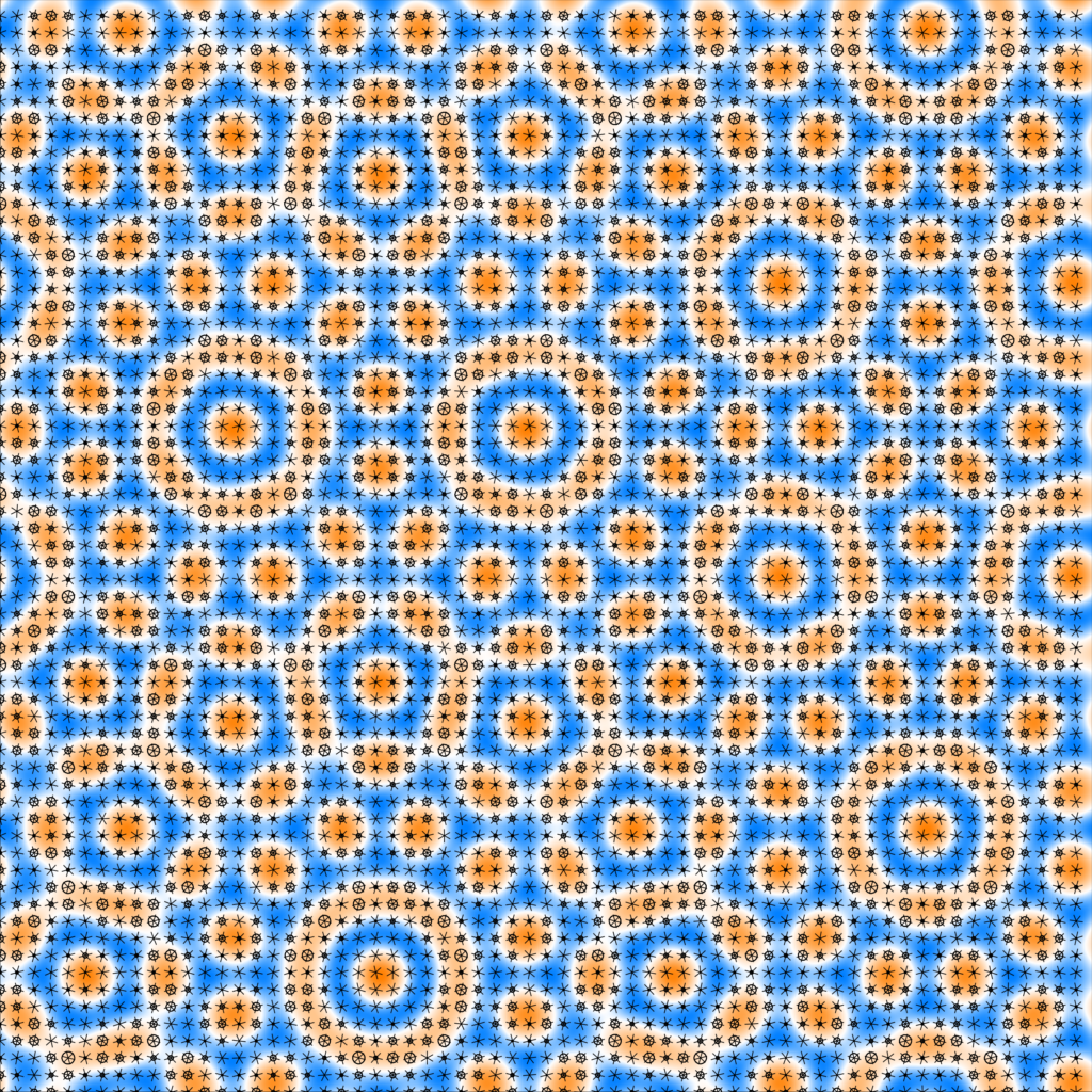 12-fold quasicrystal of patchy colloids (Image and calculation: Robert F.B. Weigel & Prof. Michael Schmiedeberg, Soft Matter Theory)